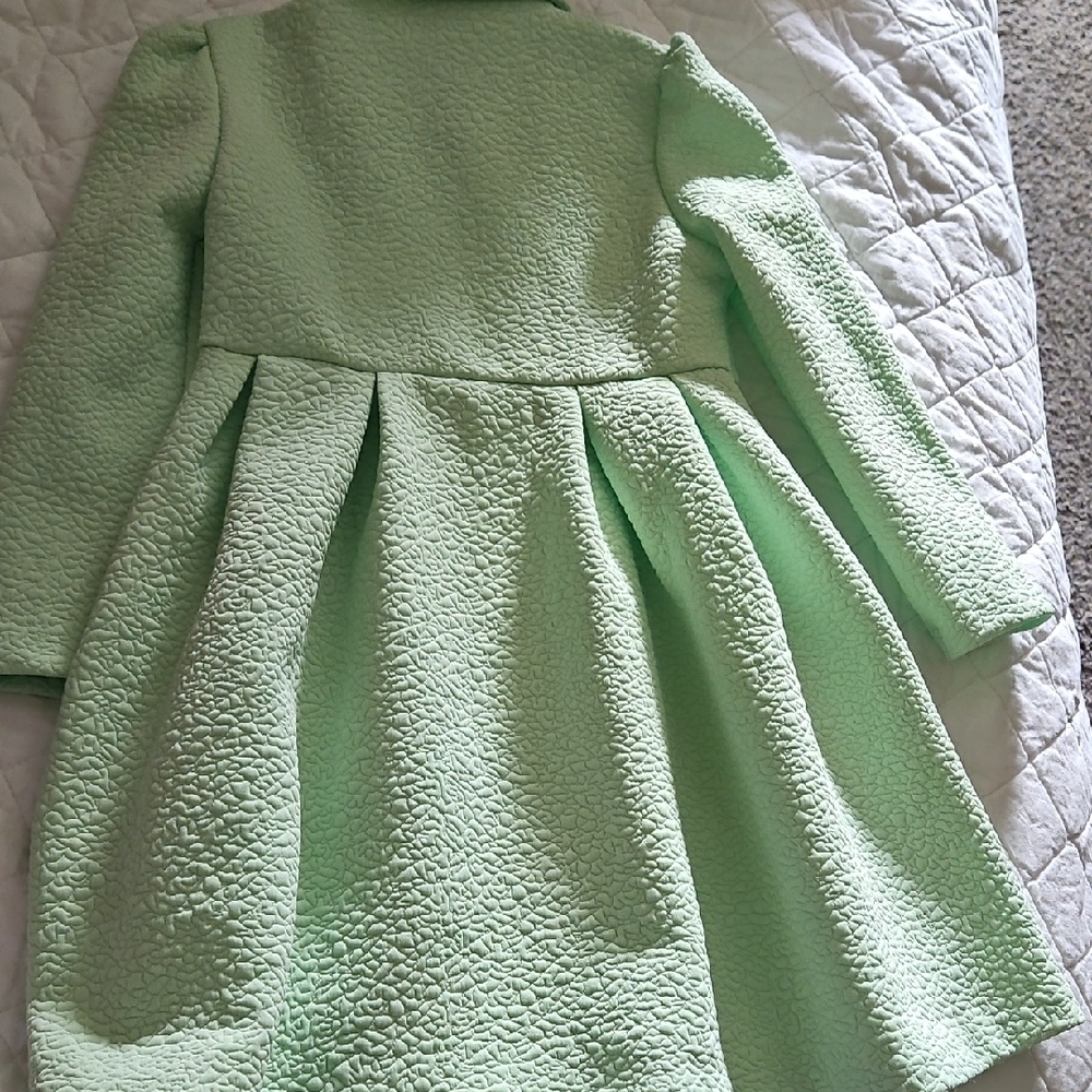 Bonnie Jean Mint Green Coat with Floral Dress - Picture 4 of 6